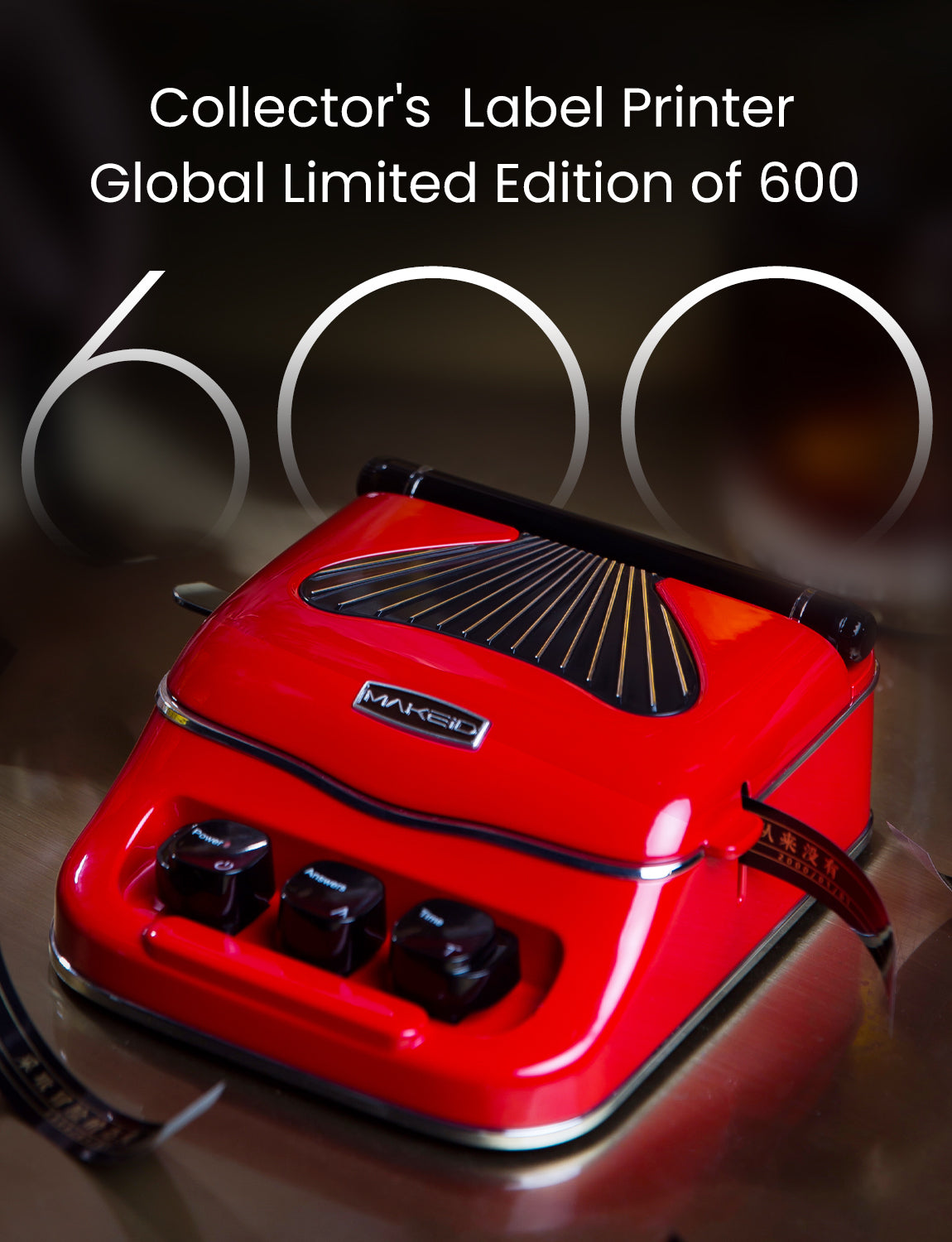 MakeID Limited-edition D7 Portable Bluetooth Label Printer | Rechargeable Wireless Small Label Machine | Suitable for Gift/Fabric/Decorative Labels | Heat Transfer Printing for Indoor and Outdoor Use | Classic Collector's Edition