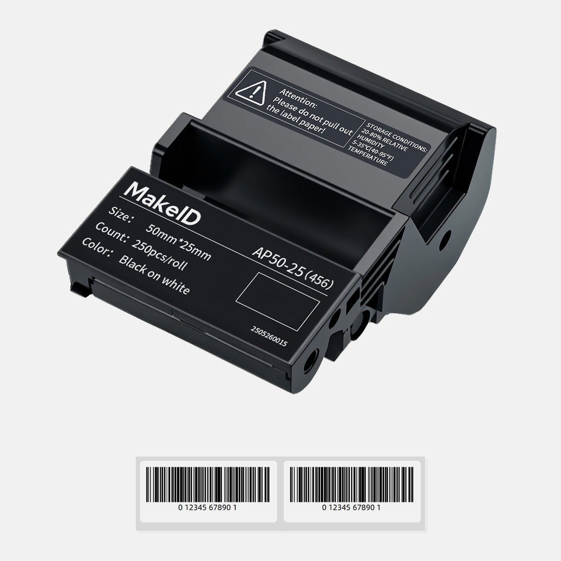 MakeID EP53 Labels, All-Weather PET Label Tape with Ribbon Cartridge for Indoor/Outdoor ID and Equipment Labeling - for EP53 Portable Industrial Label Maker
