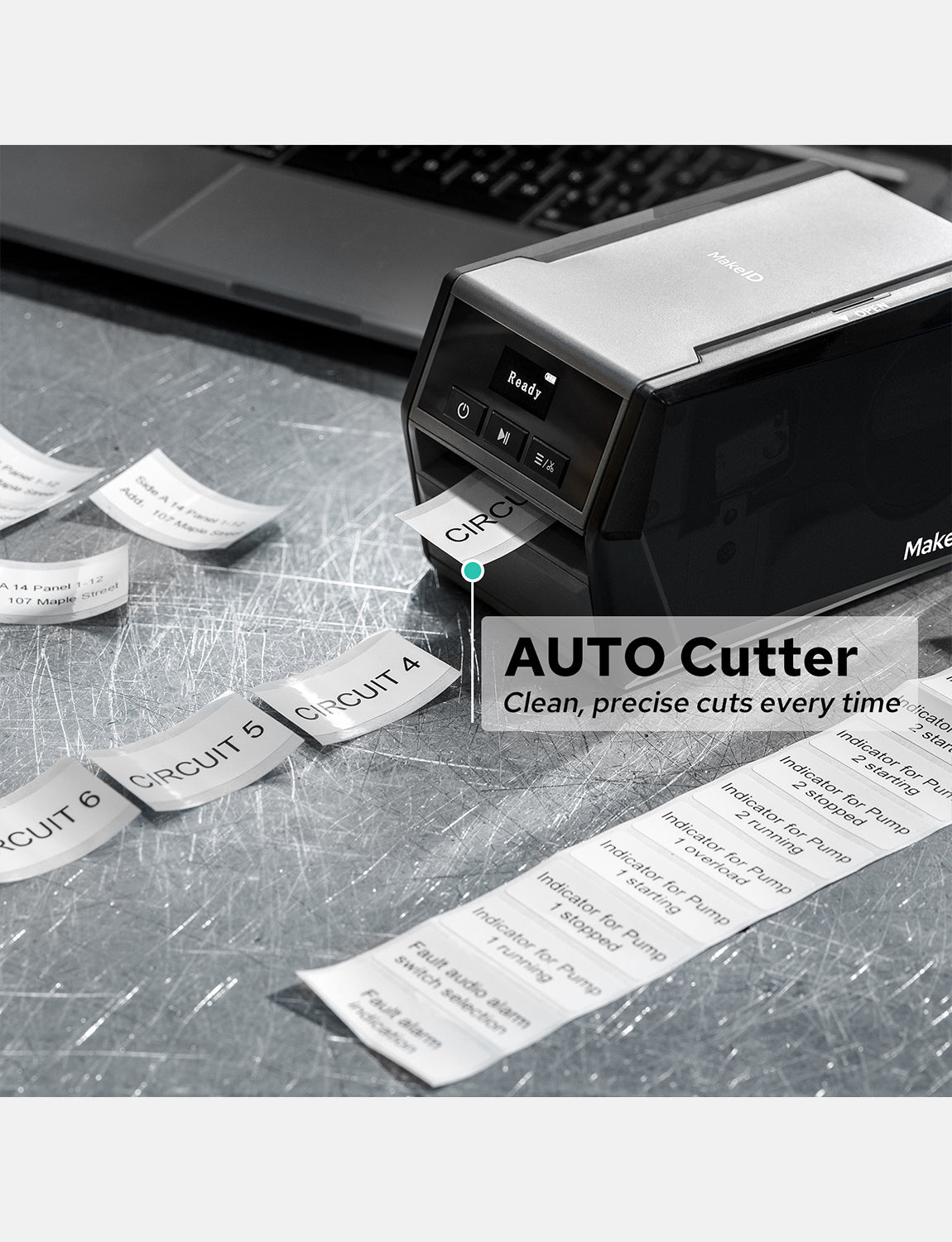 MakeID D50 2-Inch Thermal Transfer Desktop Label Printer for Small Business & Commercial Use — Barcode & QR Code Label Maker for Products, Bottles, Warehouse, Lab Samples, Inventory, Assets, Medical & Power Equipment, and Pipe Labeling