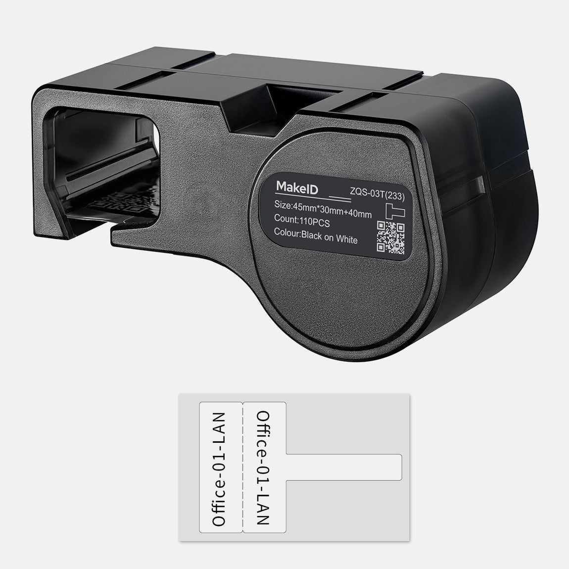 MakeID D50 ZQS-03T(233) PET T-Flag Labels for Electrical Cables and Wi
