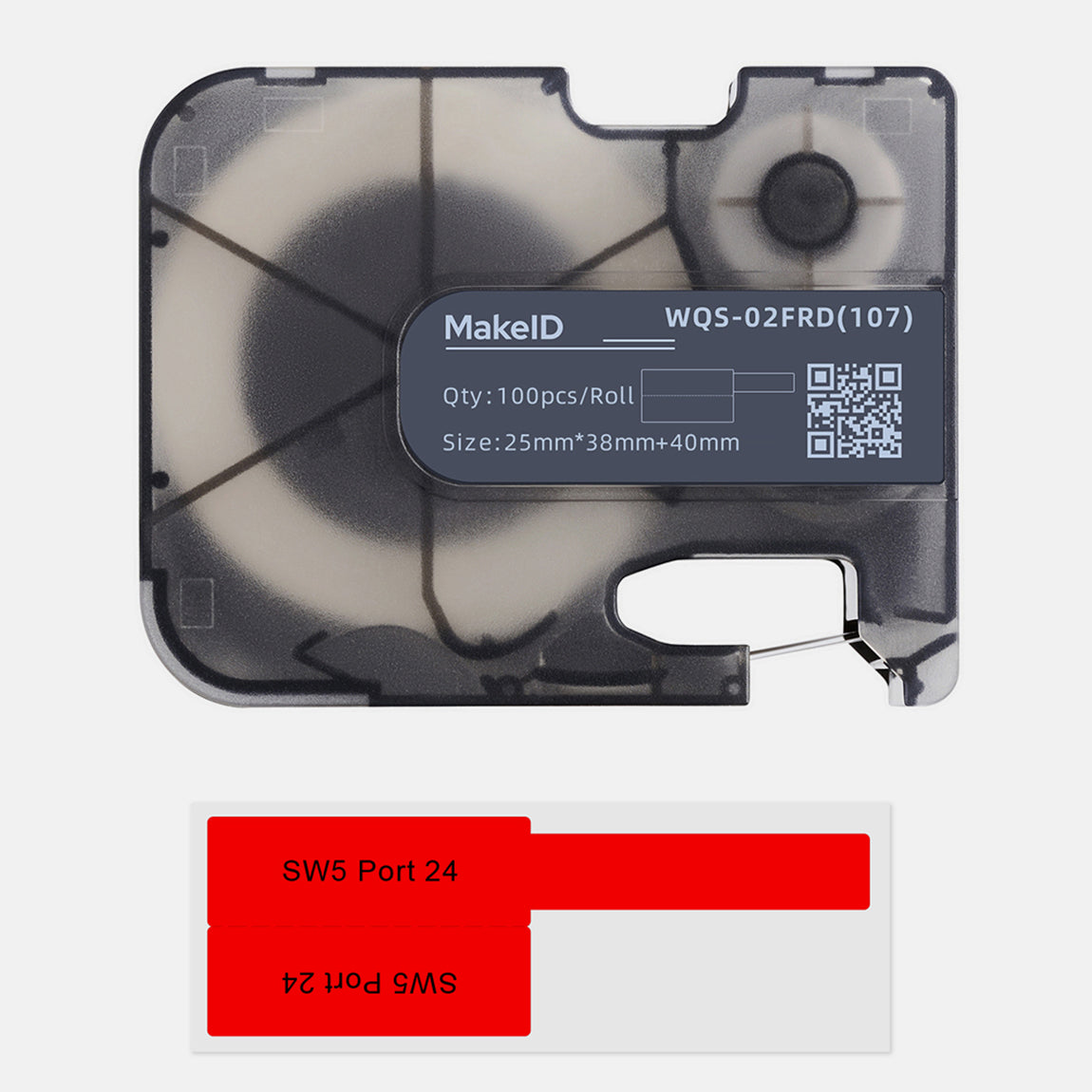 P-Flag Matte Polypropylene Labels with Ribbon for P31 Industrial Label Printer-0.98"H x1.50"W(100pcs/roll)