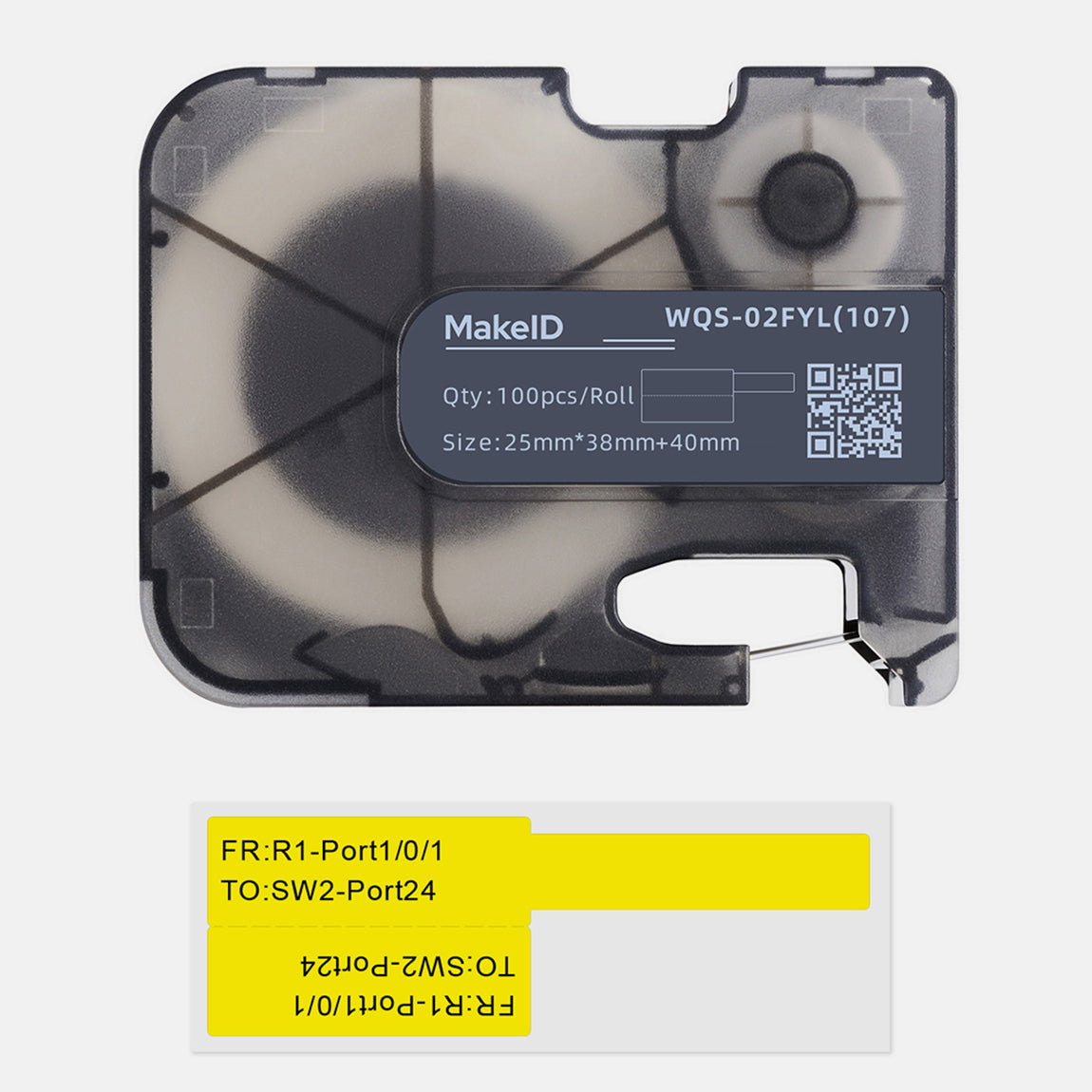 P-Flag Matte Polypropylene Labels with Ribbon for P31 Industrial Label Printer-0.98"H x1.50"W(100pcs/roll)