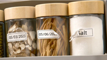 Poor label adhesion on pantry containers