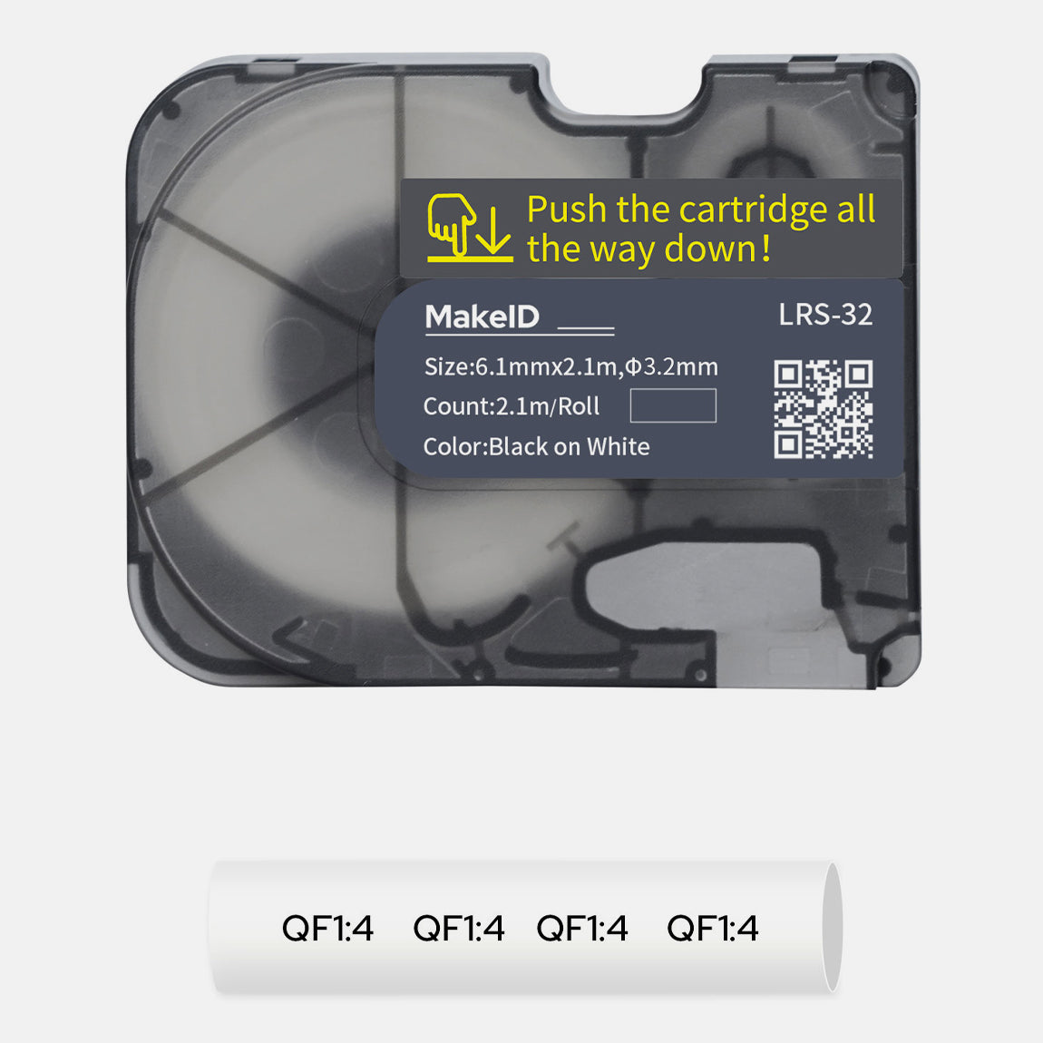 MakeID P31S Heat Shrink Wire and Cable Labels with Ribbon Label Maker Printers Black on White