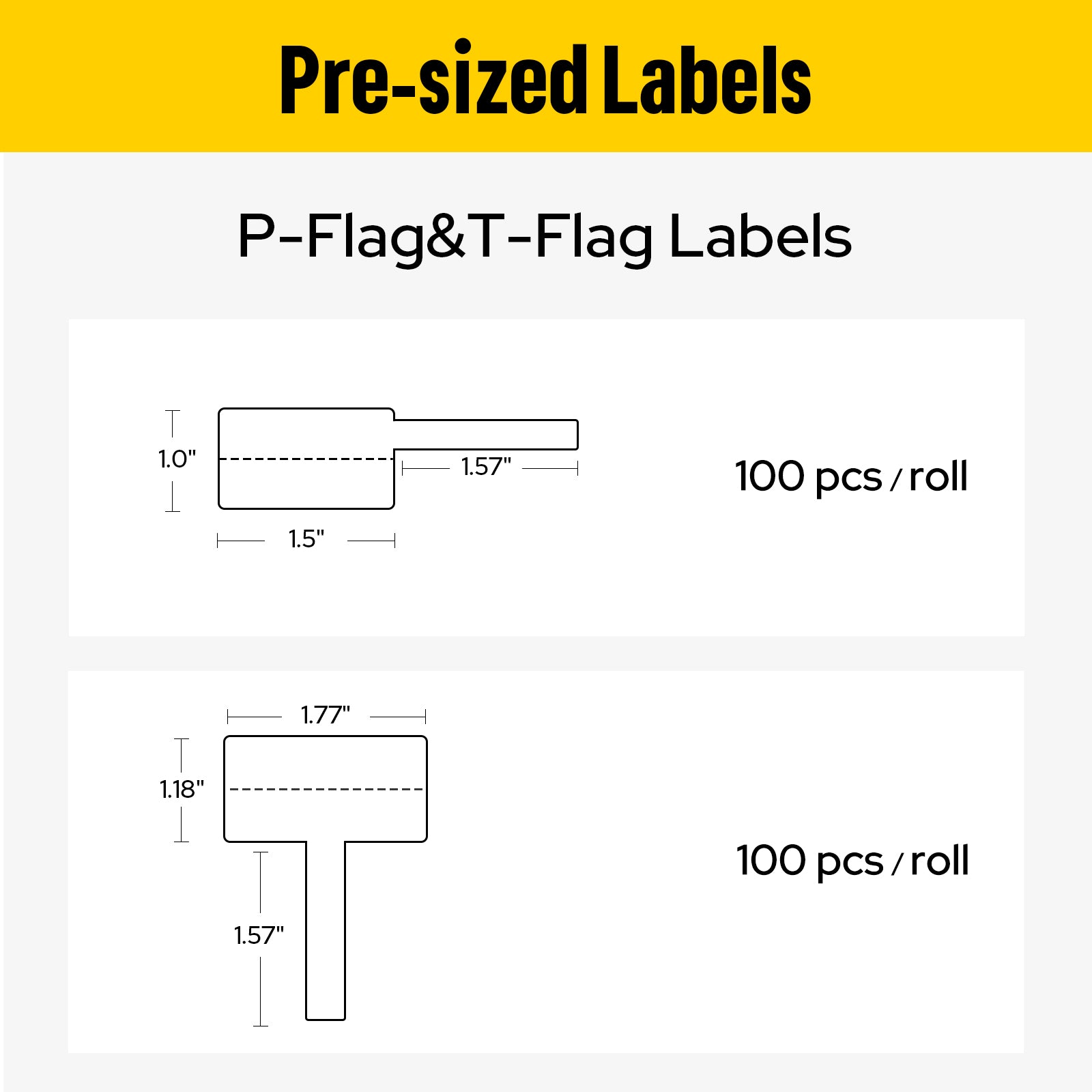 MakeID EP53 Flag Labels, T-Flag Pre-Sized Label Tape with Ribbon Cartridge for Indoor/Outdoor Wire and Cable, DatoCom Labeling - for EP53 Portable Industrial Label Maker