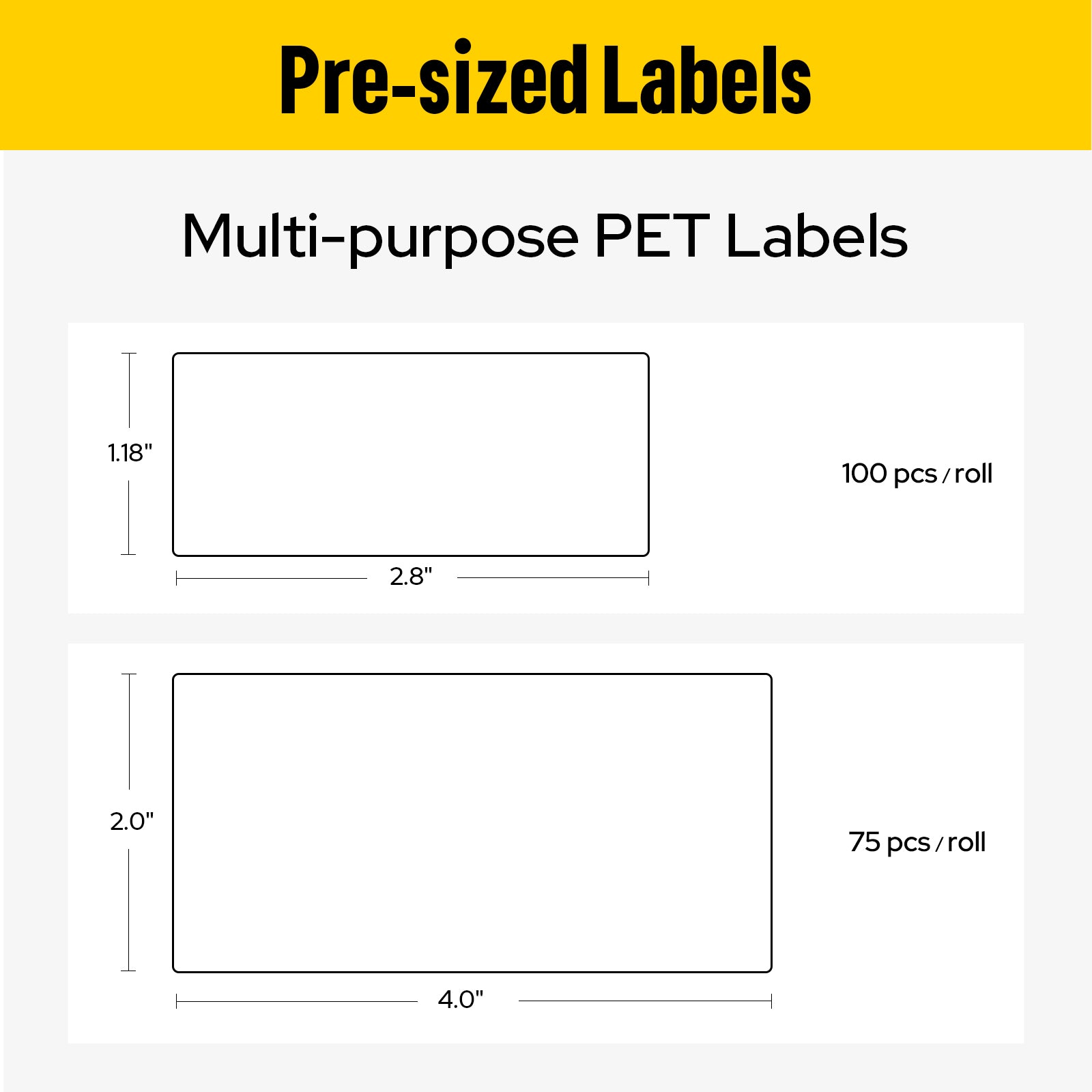MakeID EP53 Labels, All-Weather PET Label Tape with Ribbon Cartridge for Indoor/Outdoor ID and Equipment Labeling - for EP53 Portable Industrial Label Maker