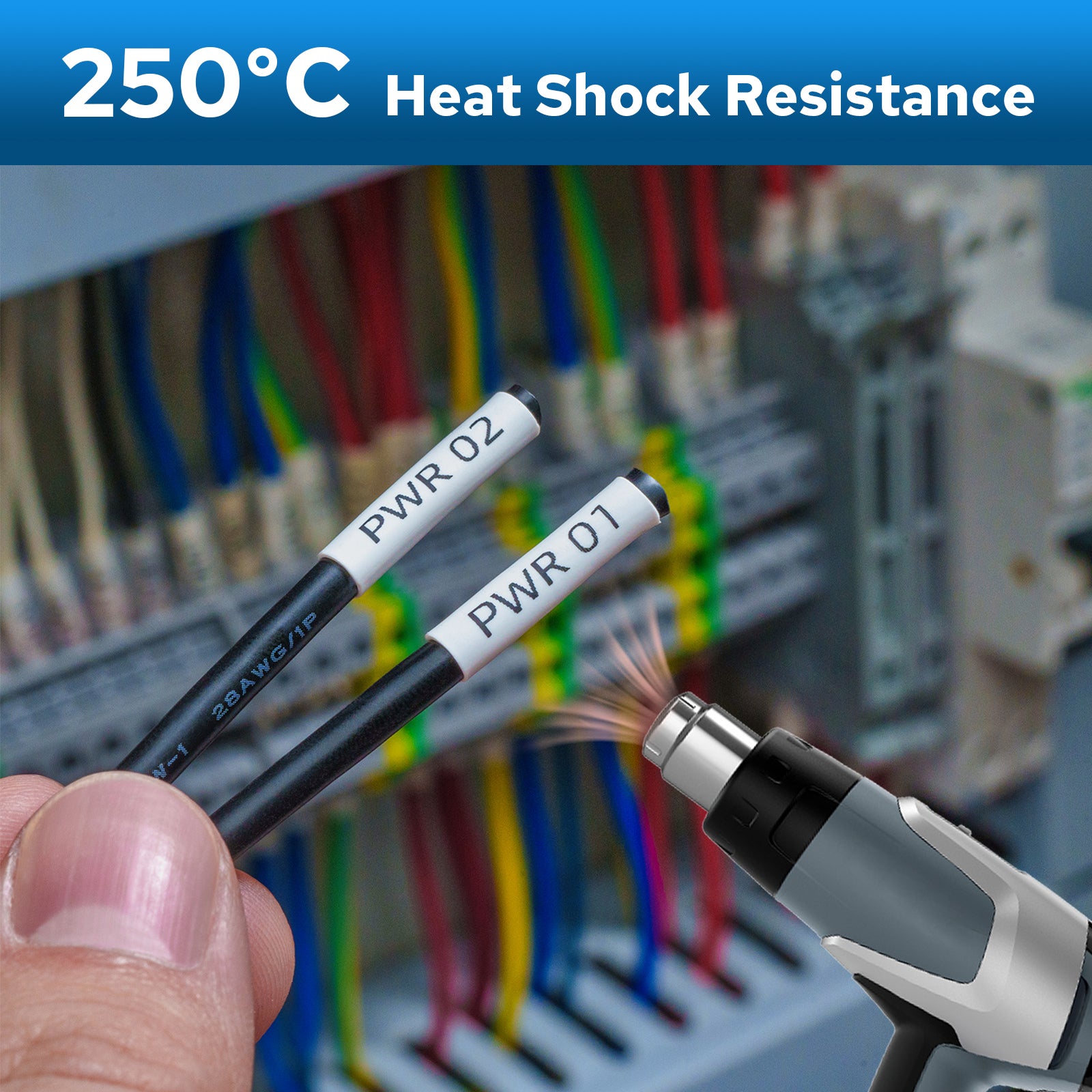 MakeID P31S 3:1 Heat Shrink Tubing Wire Labels - Industrial Cable Marking Cartridge