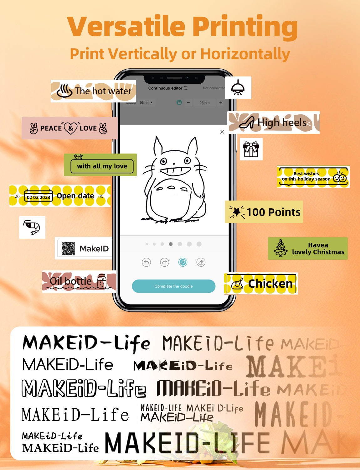 MakeID L1 E1 Q1 Label Maker Tape Refill, 3 Rolls 16mmx4m (0.63"x13')/9/12/16mm White/Transparent Continuous Consumable Thermal Lamination Office Label Tape Replacement