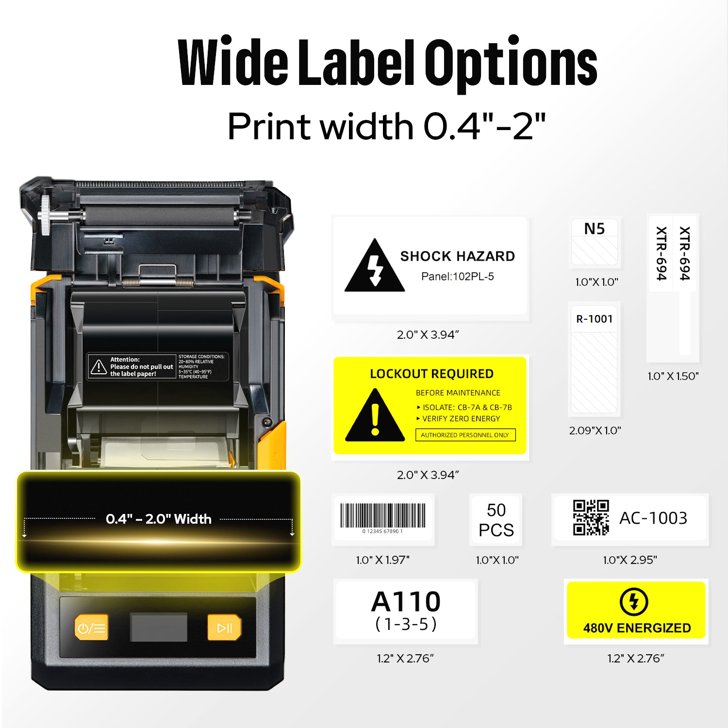 MakeID EP53 Portable Industrial Label Maker, 2" Print Head Bluetooth Label Printer