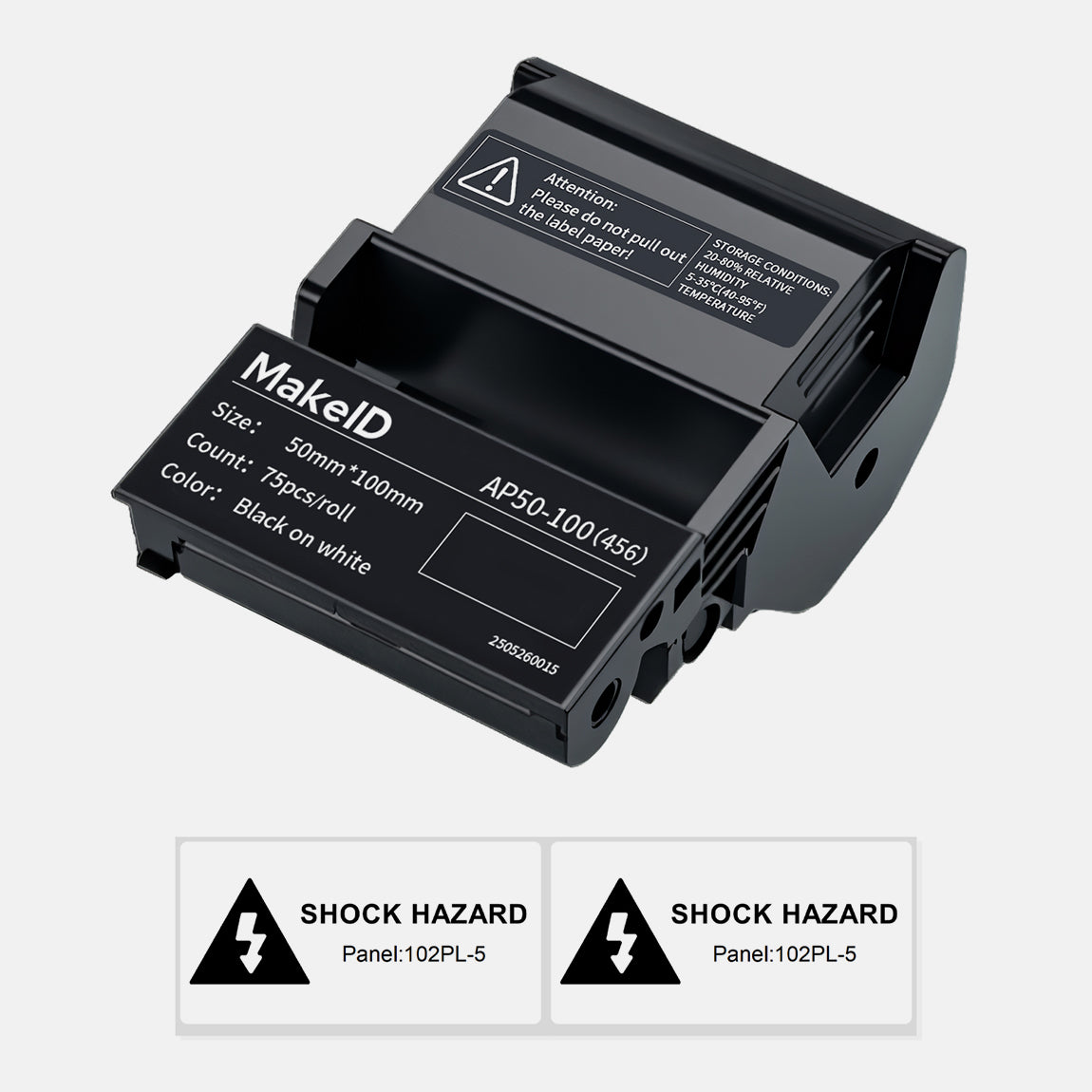 MakeID EP53 Labels, All-Weather PET Label Tape with Ribbon Cartridge for Indoor/Outdoor ID and Equipment Labeling - for EP53 Portable Industrial Label Maker