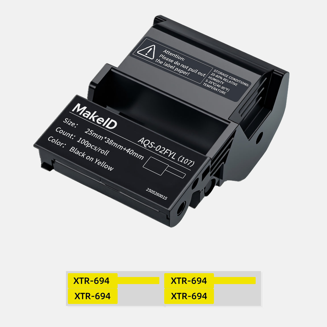MakeID EP53 Flag Labels, T-Flag Pre-Sized Label Tape with Ribbon Cartridge for Indoor/Outdoor Wire and Cable, DatoCom Labeling - for EP53 Portable Industrial Label Maker