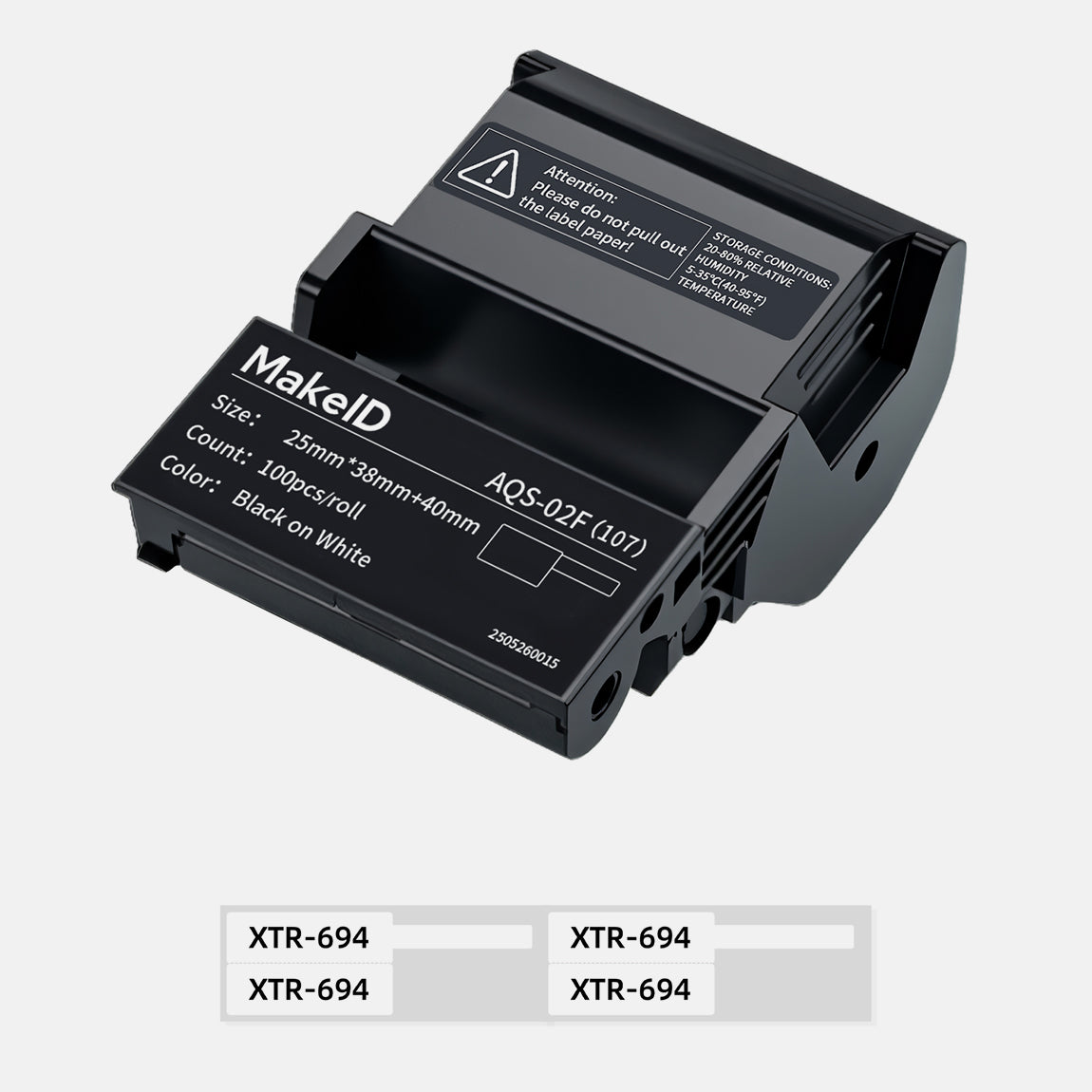 MakeID EP53 Flag Labels, T-Flag Pre-Sized Label Tape with Ribbon Cartridge for Indoor/Outdoor Wire and Cable, DatoCom Labeling - for EP53 Portable Industrial Label Maker
