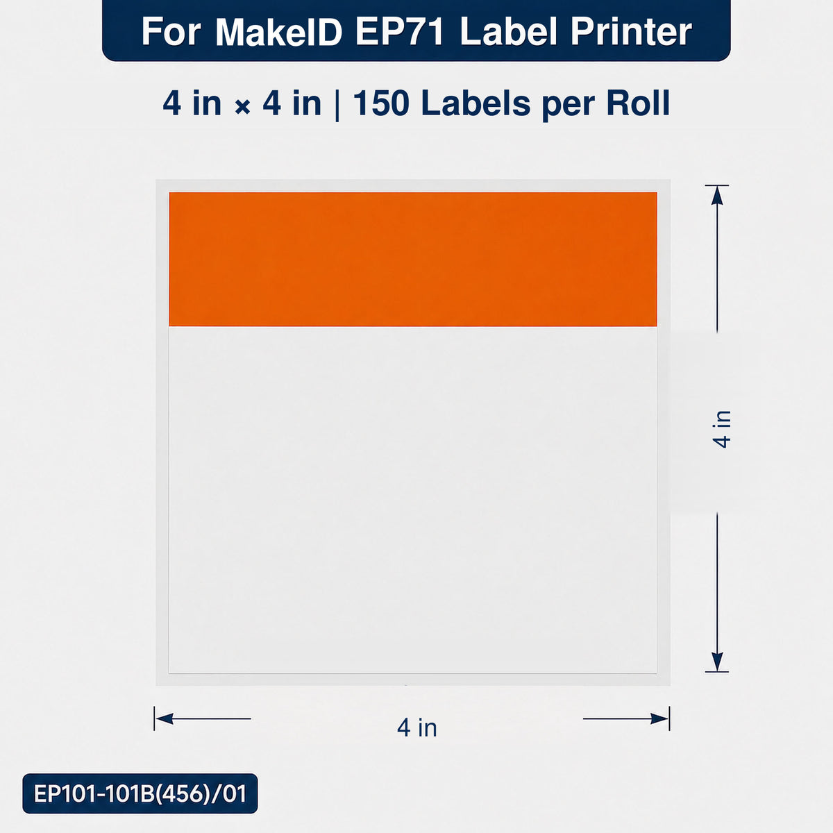 MakeID EP71 PET Danger Labels, 4 x 4 in, Orange Header, 150 Count