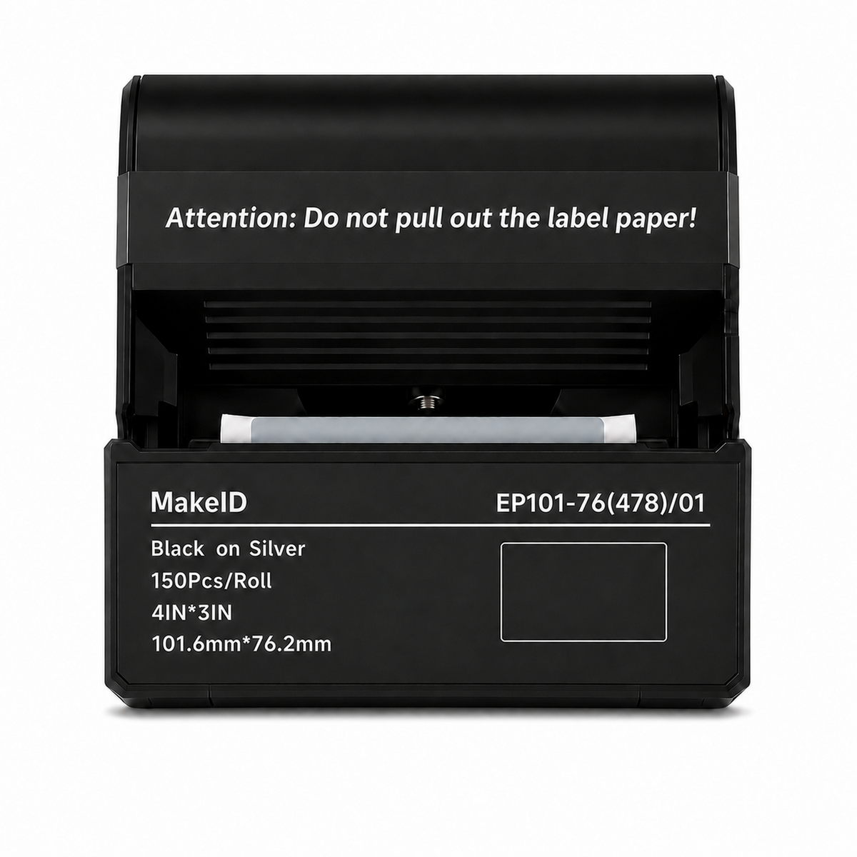 MakeID EP71 Silver PET Labels, 4 x 3 in, 150 Count