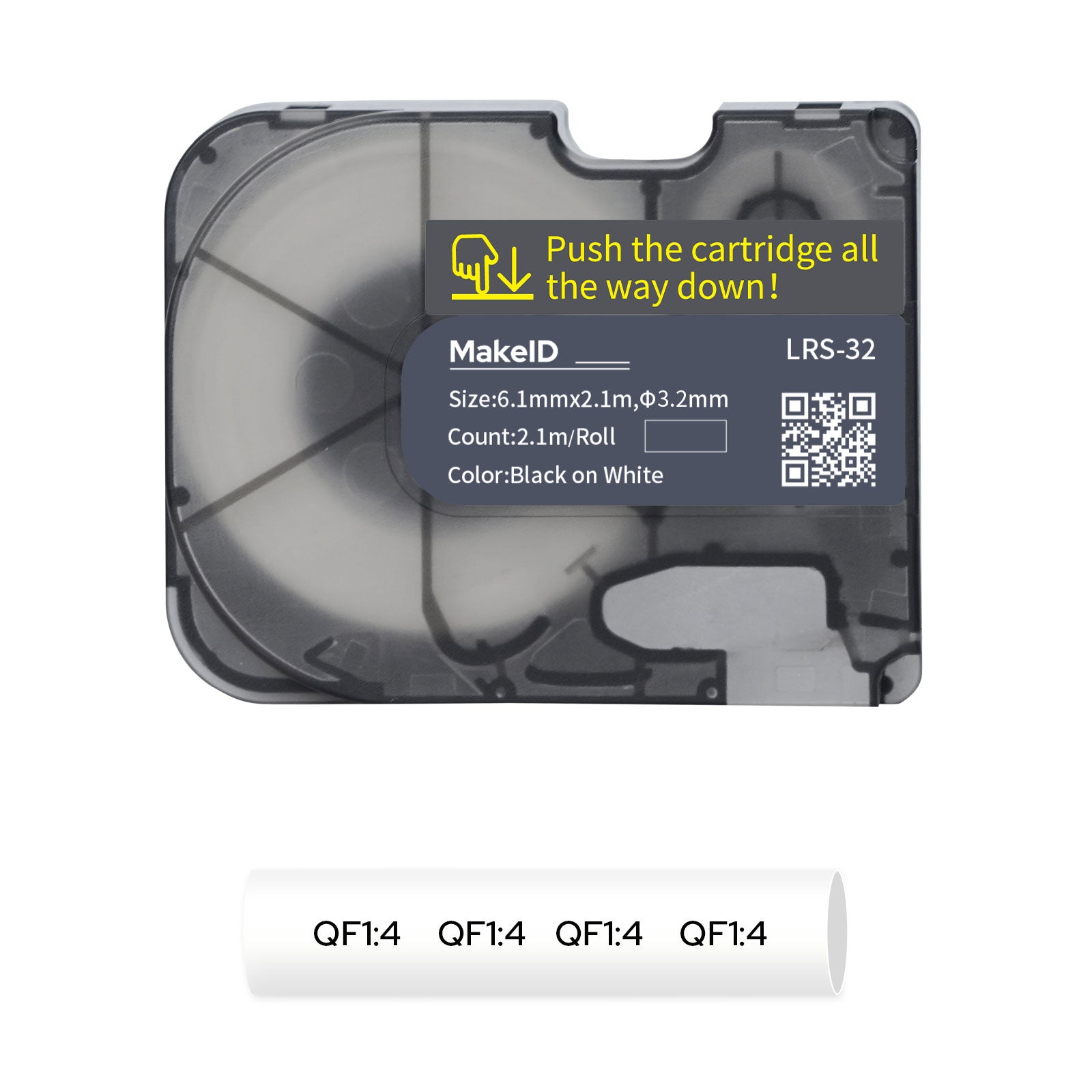 MakeID P31S Heat Shrink Wire and Cable Labels with Ribbon Label Maker Printers Black on White