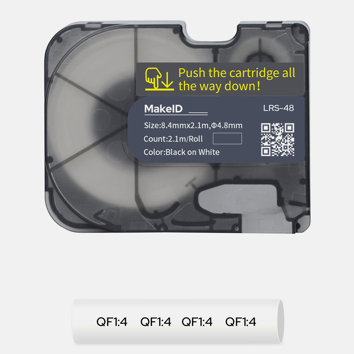 MakeID P31S Heat Shrink Wire and Cable Labels with Ribbon Label Maker Printers Black on White