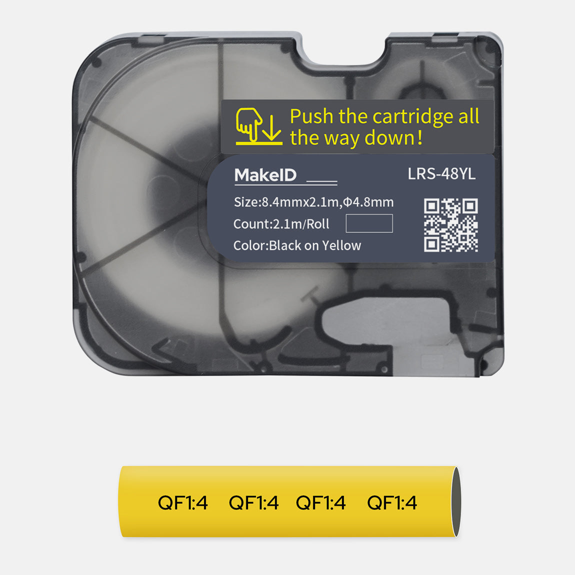 MakeID P31S Heat Shrink Wire and Cable Labels with Ribbon Label Maker Printers Black on Yellow