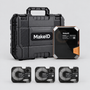 MakeID P31S Label Maker with Hard Case, Portable Bluetooth Printer with 3 Label Cartridges, Wire and Cable Labeling Machine for Job Sites, Heat Shrink Tubing Labeler