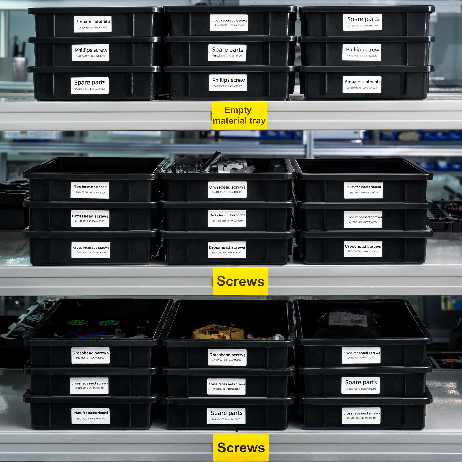 MakeID EP53 Labels, All-Weather PET Label Tape with Ribbon Cartridge for Indoor/Outdoor ID and Equipment Labeling - for EP53 Portable Industrial Label Maker