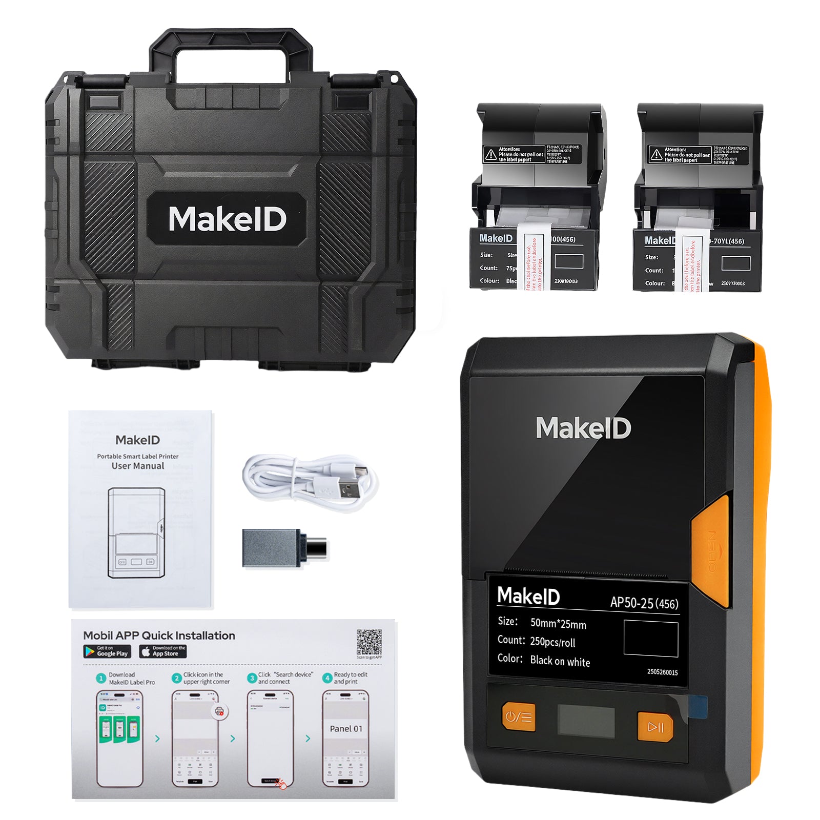 MakeID EP53 Portable Industrial Label Maker, 2" Print Head Bluetooth Label Printer